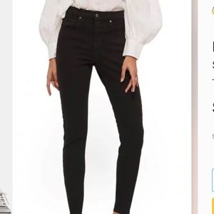 TOPSHOP Jamie Pure Black Jeans 25x32